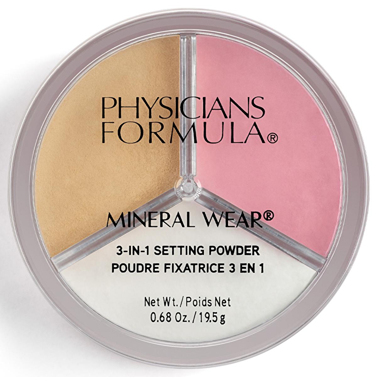 Physicians Formula Mineral Wear 3-in-1 Mineral Setting Powder for Long-lasting Makeup - Natural Finish, Skin Tone Evening by Beauty Care Bag