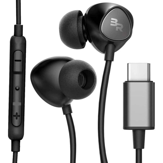 Type C Headphones, In-Ear Wired Earbuds with Microphone & Volume Control Mic Earphones by EasyOptionXY