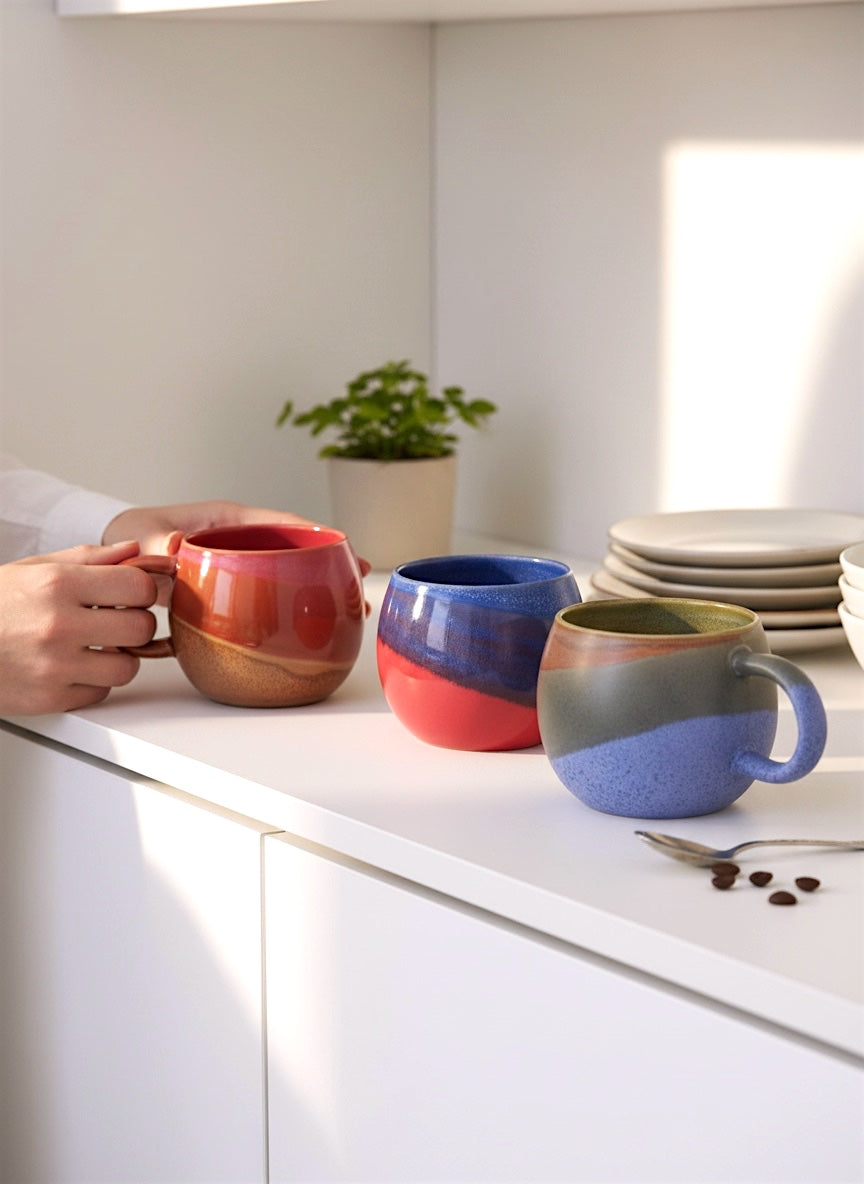Reactive Glaze Colorful Ceramic Coffee Mug by Rust & Cinder