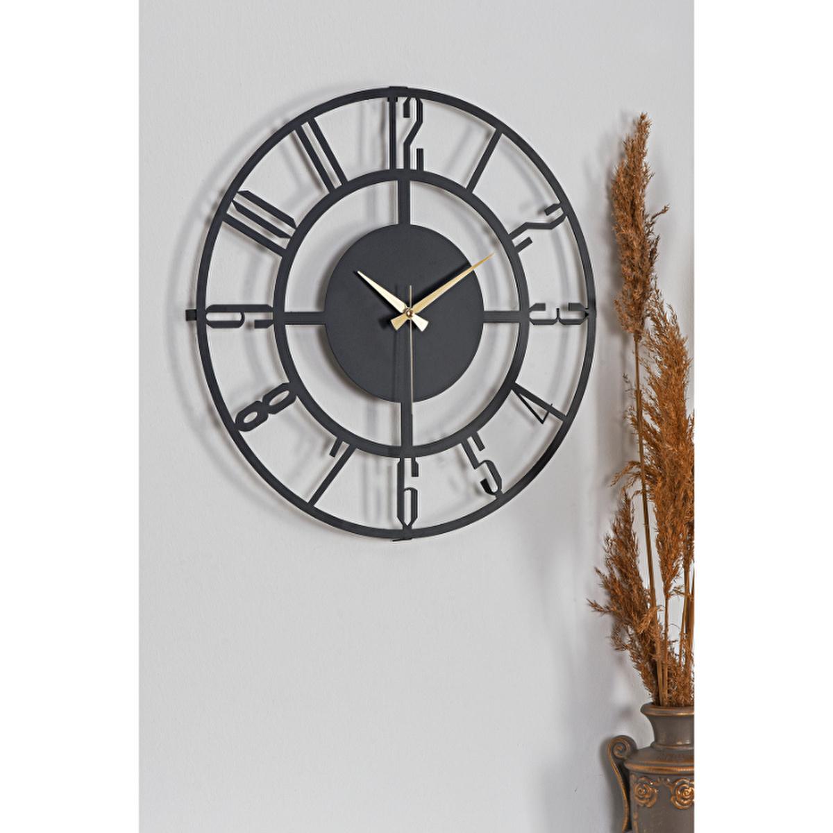 Muyika 50cm Metal Black Wall Clock - Silent Sweep Mechanism, Modern Decor by Beauty Care Bag