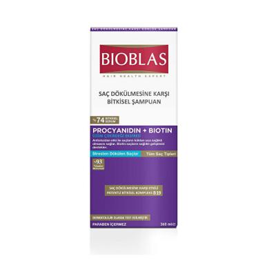 Bioblas Anti-Hair Loss Shampoo with Procyanidin and Biotin - 360ml Natural Hair Care for Stress-Related Hair Loss by Beauty Care Bag