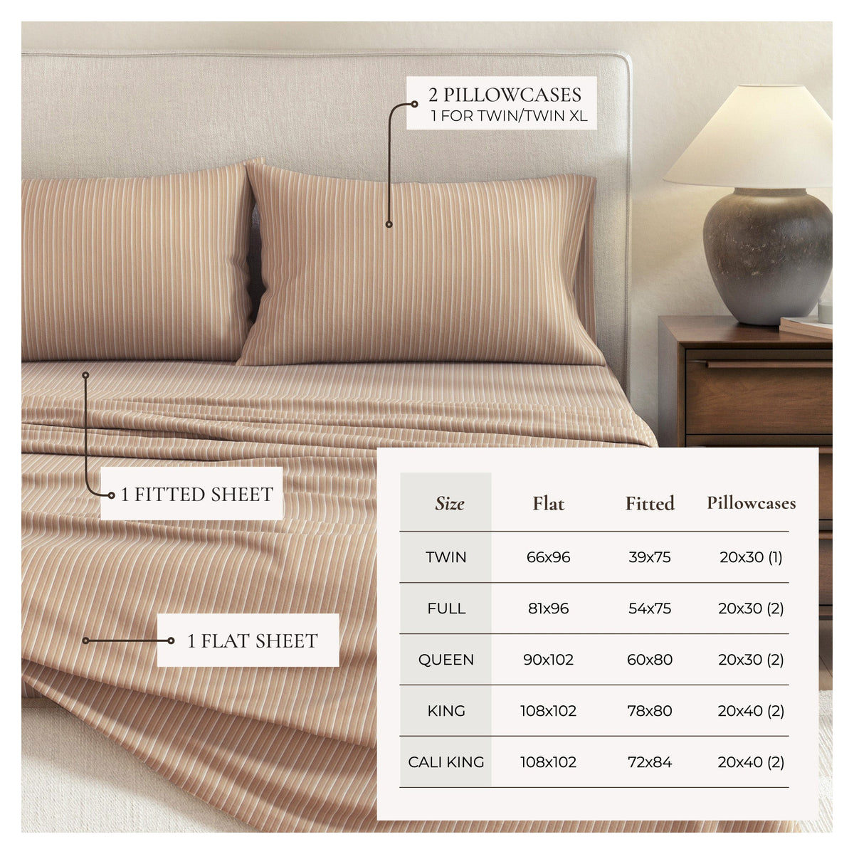 Turkish Cotton Flannel Sheet Set - Plaid & Stripe Collection by Great Bay Home