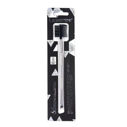 Lionesse Silver Collection Dual-Sided Brow & Eyeshadow Brush by Beauty Care Bag