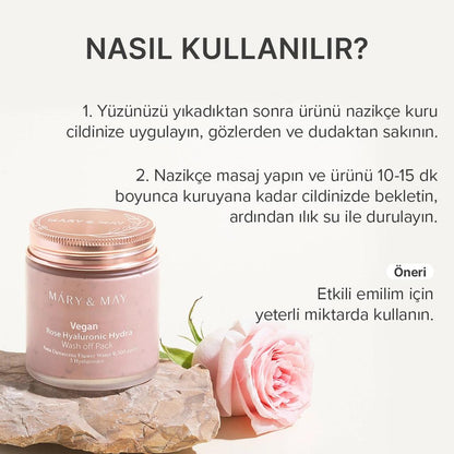 Mary & May Rose Water & Hyaluronic Acid Clay Mask 125g by Beauty Care Bag