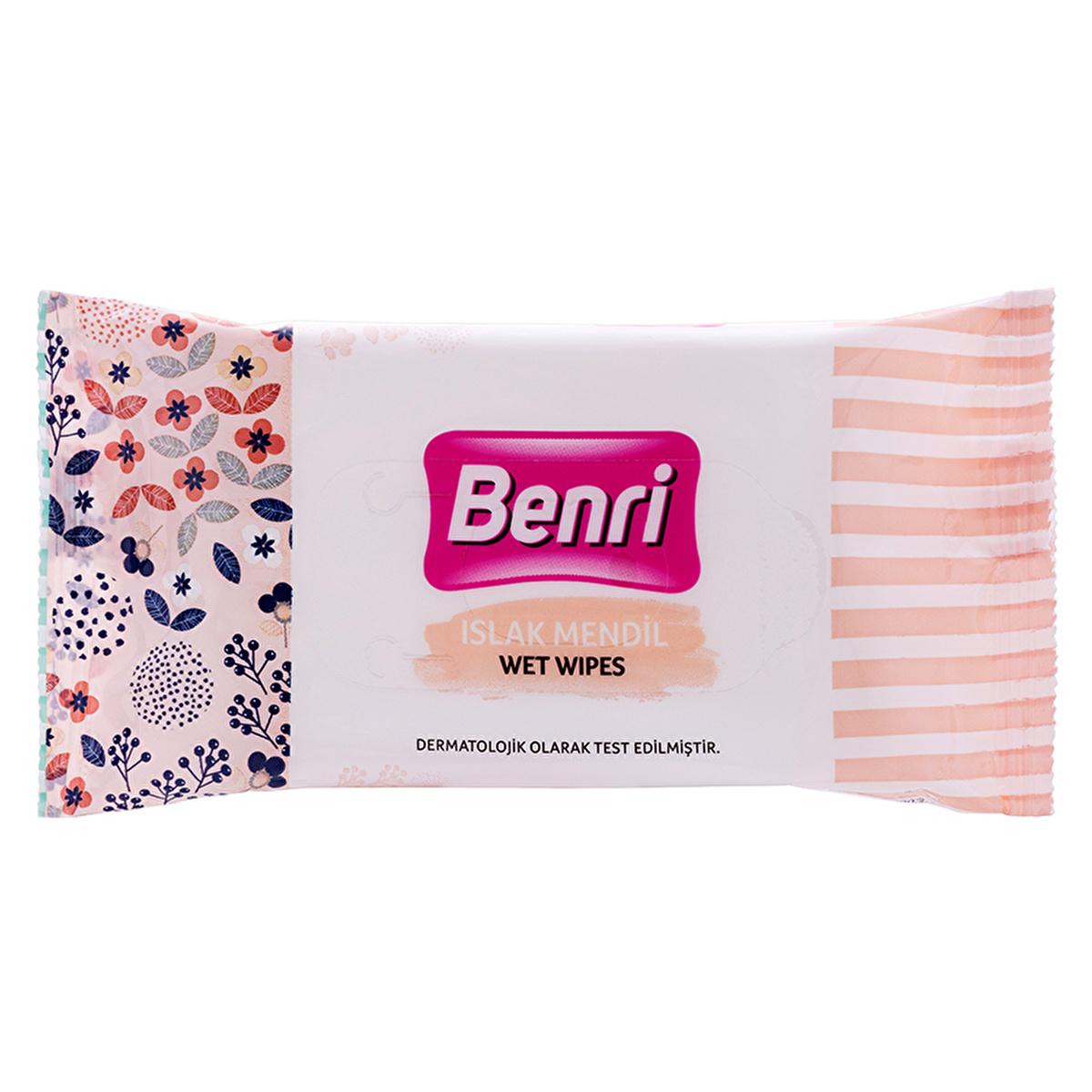 Benri Wet Wipes 3-Pack of 15 - Gentle, Paraben-Free Hygiene on-the-Go by Beauty Care Bag