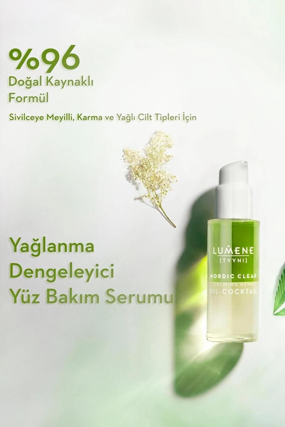 Lumene Calming Hemp Oil Skincare - Soothe Sensitive Skin, Reduce Redness & Improve Complexion by Beauty Care Bag