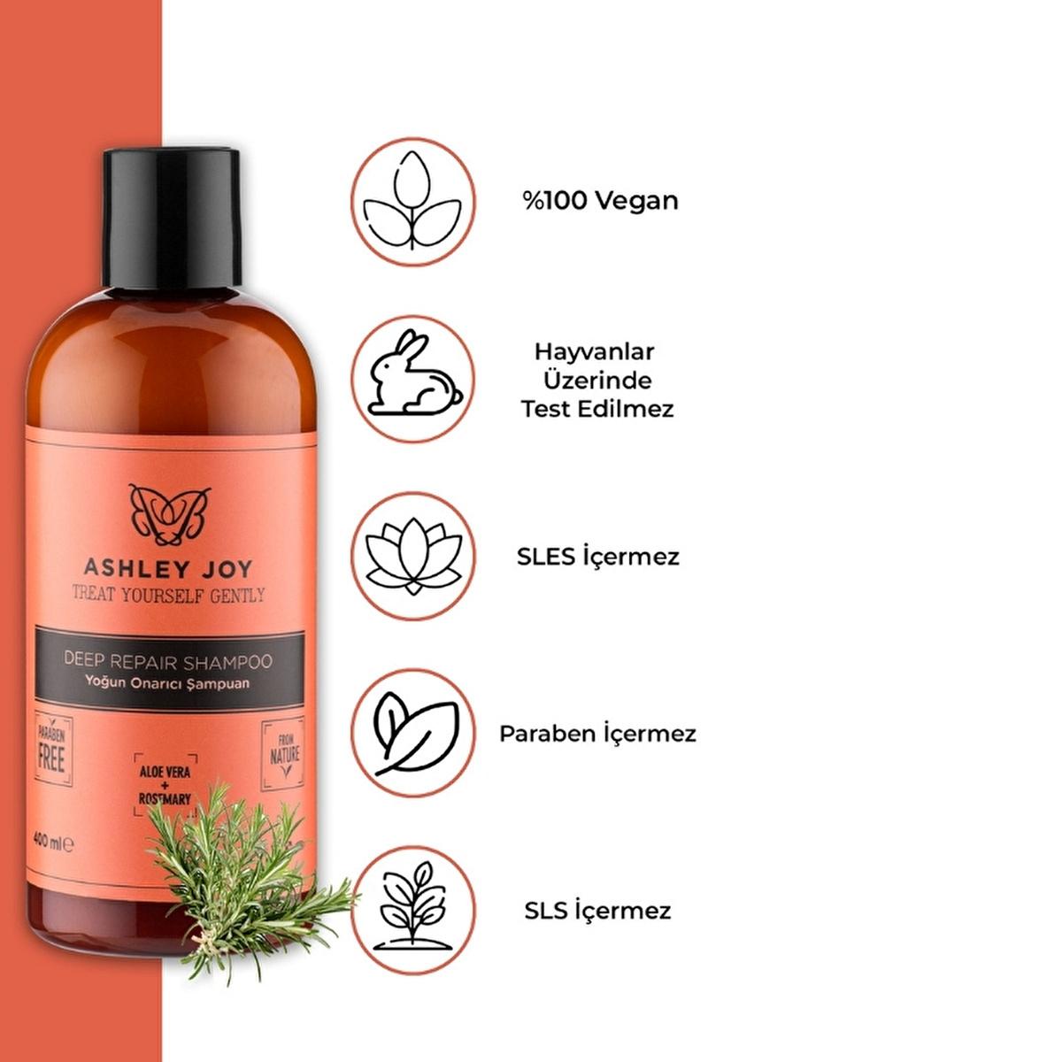 Ashley Joy Intensive Repair Shampoo: Strengthens, Moisturizes & Prevents Breakage - Rosemary & Plant-Based for Damaged, Weak Hair (13.53 fl oz) by Beauty Care Bag