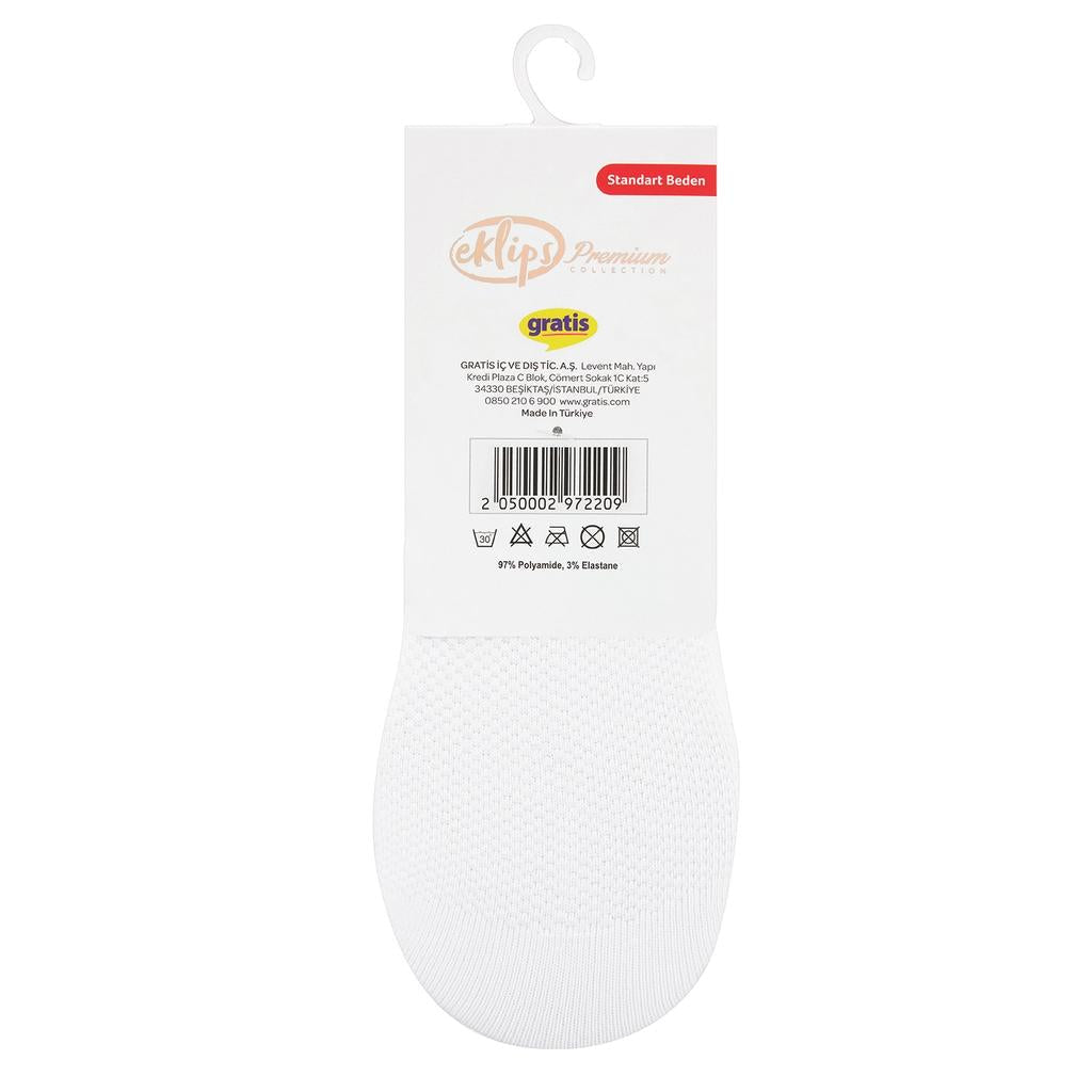 Eklips Premium Micro White No-Show Socks 2-Pack by Beauty Care Bag