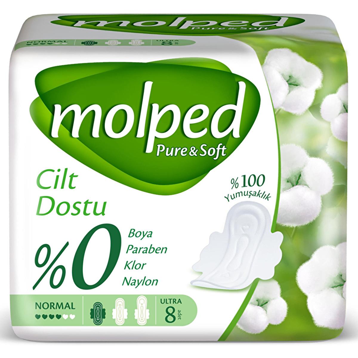 Molped Pure & Soft: Organic Cotton Feminine Hygiene Pads for Sensitive Skin - Hypoallergenic, Dye-Free, and Vegan Menstrual Pads by Beauty Care Bag