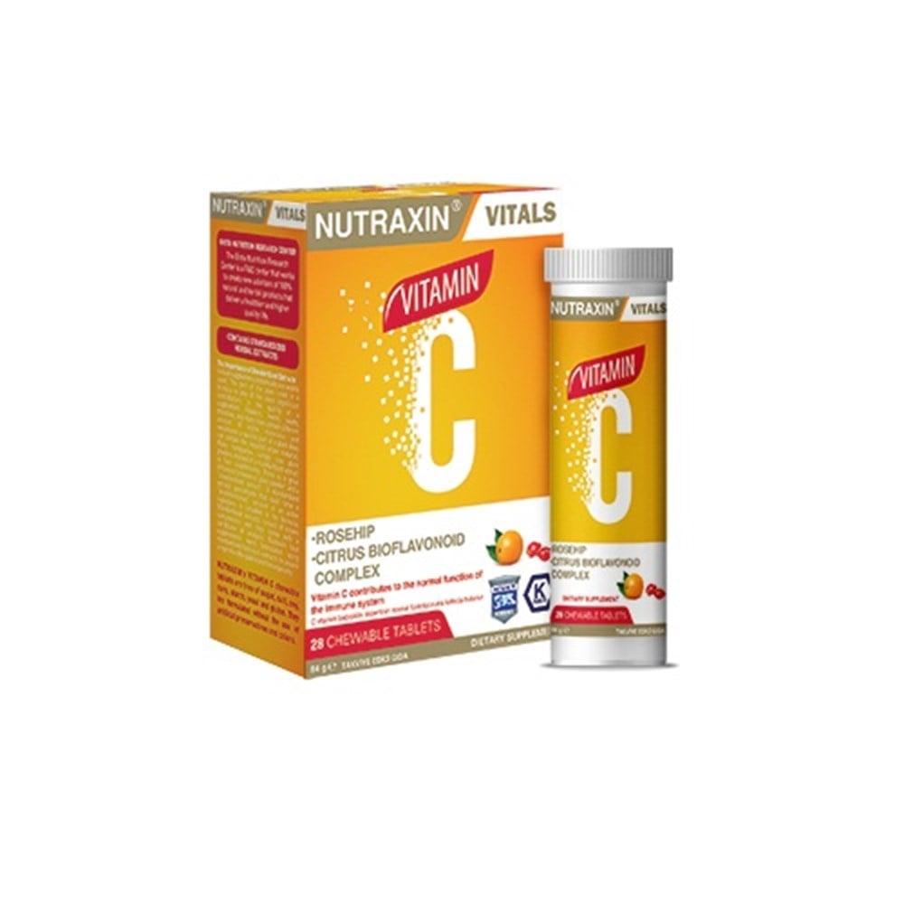 Nutraxin Vitamin C Chewable Tablets - 1000mg Vitamin C per 2 Tablets, Immune Support Supplement for Adults by Beauty Care Bag