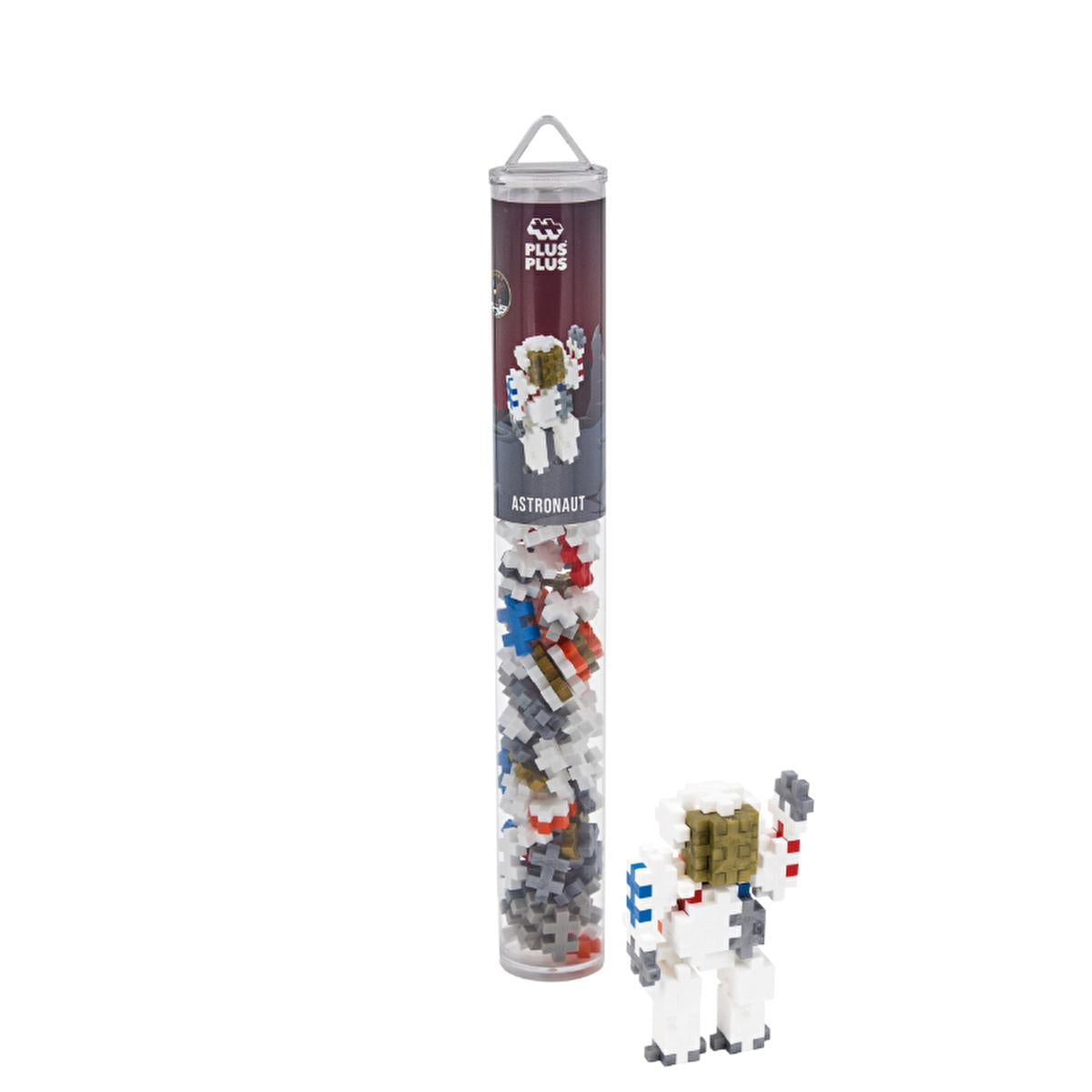 Plus Plus Astronot Educational Construction Toy for Kids - 100 Piece Creative Building Set in Reusable Tube by Beauty Care Bag