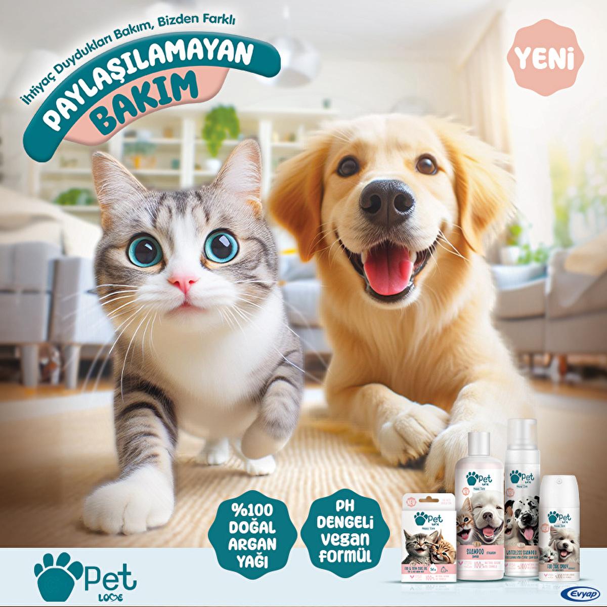 Pet Love Argan Oil Pet Shampoo for Cats and Dogs - 7.61 fl oz, Natural Fur Care by Beauty Care Bag