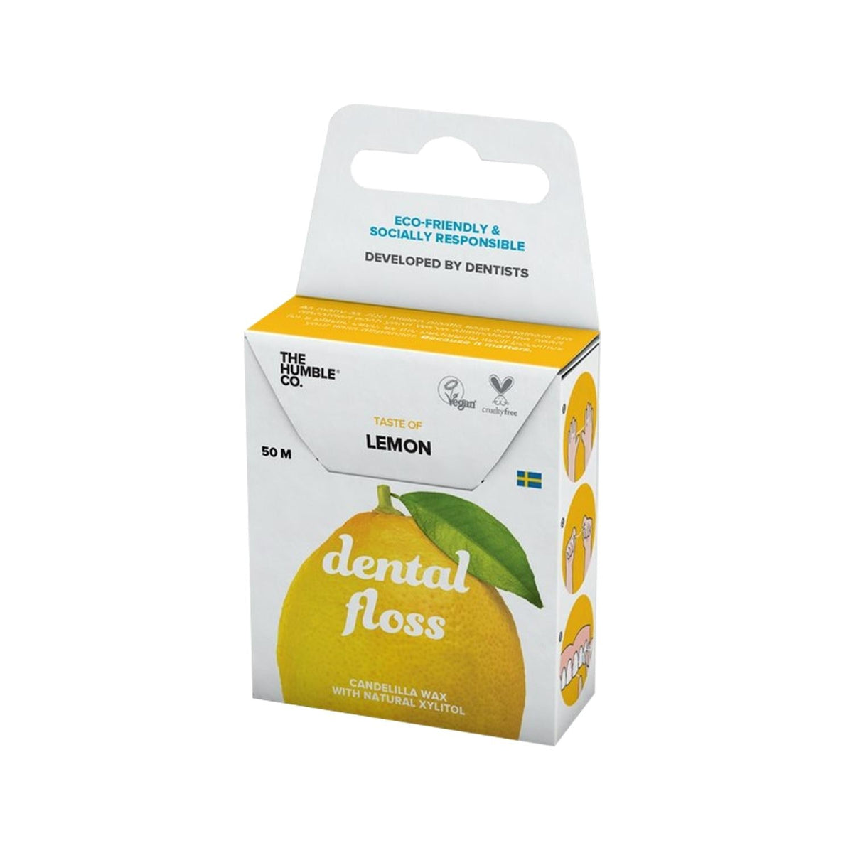 The Humble Co Lemon Flavored Dental Floss - 50m Natural Oral Hygiene for Health-Conscious Individuals by Beauty Care Bag