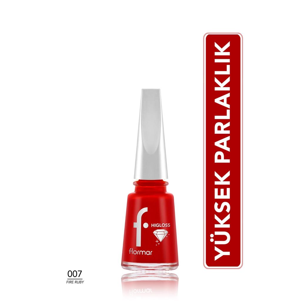 Flormar Higloss Long Lasting Gel Look Nail Polish 007 Fire Ruby by Beauty Care Bag