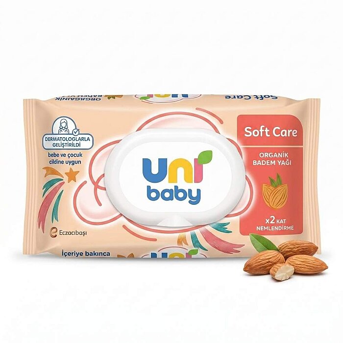 Uni Baby Soft Care Almond Oil Baby Wipes 90 Count by Beauty Care Bag