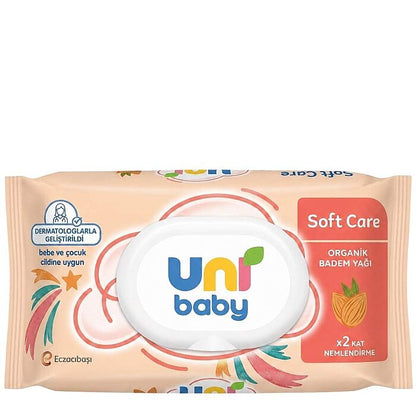 Uni Baby Soft Care Almond Oil Baby Wipes 90 Count by Beauty Care Bag