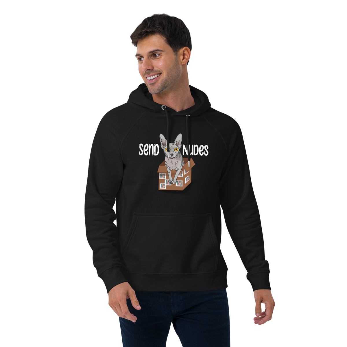 "SEND NUDES" UNISEX ECO HOODIE by ReNewedPet
