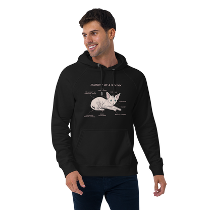 "ANATOMY OF A SPHYNX" UNISEX ECO HOODIE by ReNewedPet