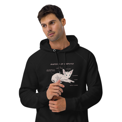"ANATOMY OF A SPHYNX" UNISEX ECO HOODIE by ReNewedPet