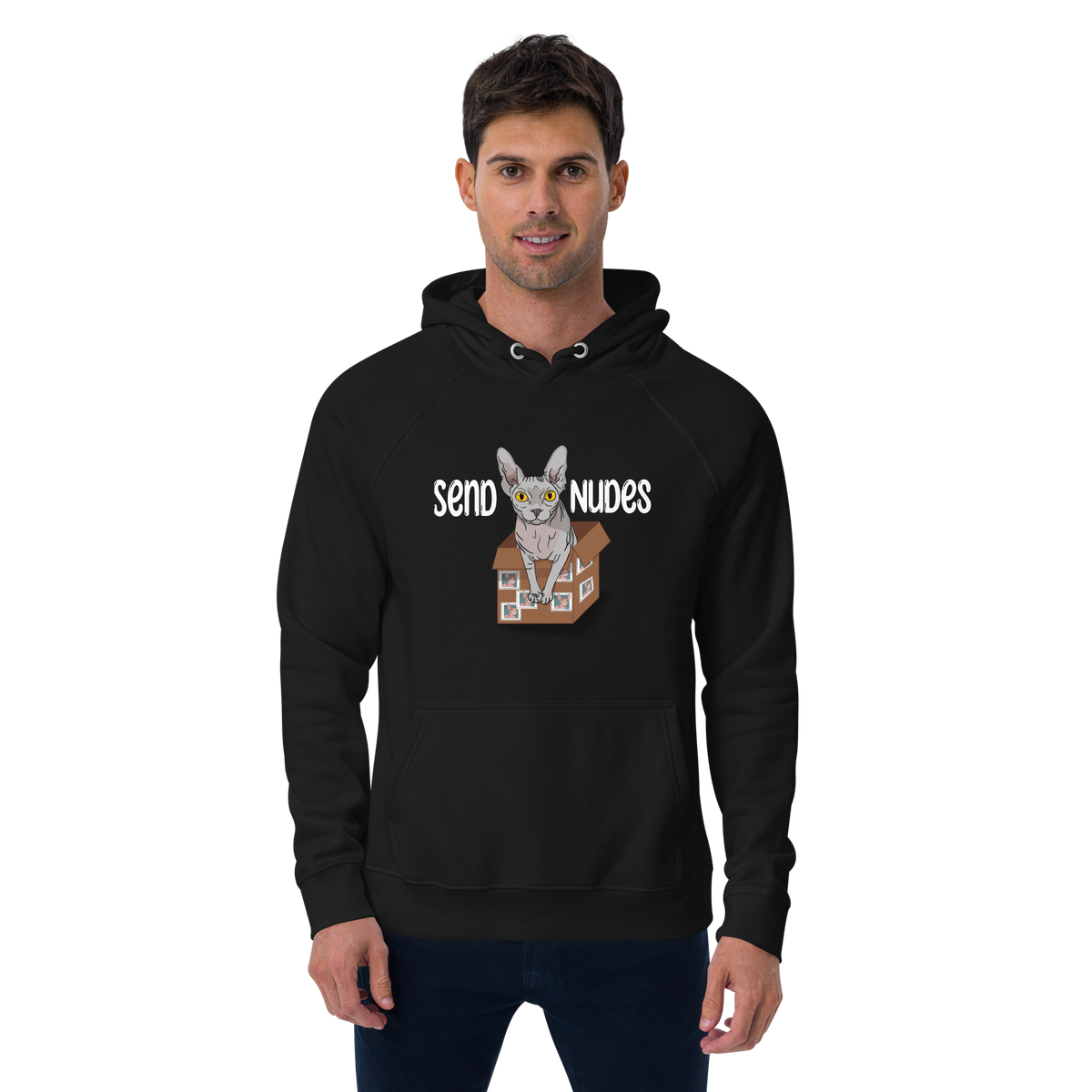 "SEND NUDES" UNISEX ECO HOODIE by ReNewedPet