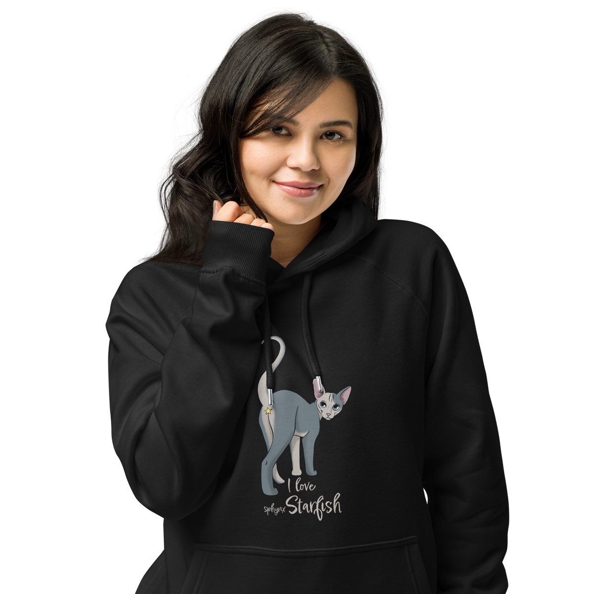 "I LOVE SPHYNX STARFISH" WOMEN'S ECO HOODIE by ReNewedPet
