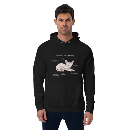 "ANATOMY OF A SPHYNX" UNISEX ECO HOODIE by ReNewedPet