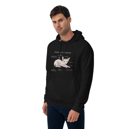 "ANATOMY OF A SPHYNX" UNISEX ECO HOODIE by ReNewedPet