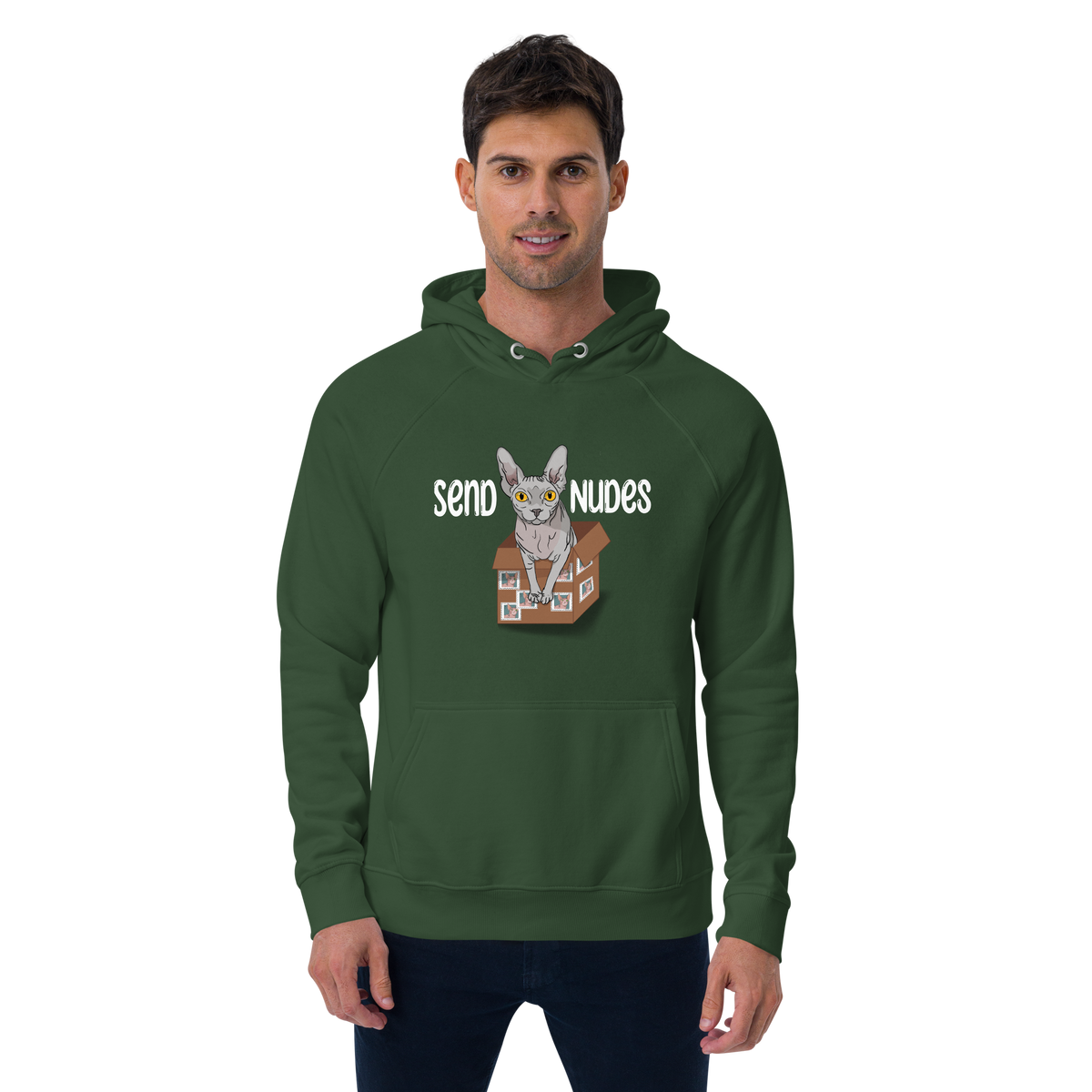 "SEND NUDES" UNISEX ECO HOODIE by ReNewedPet