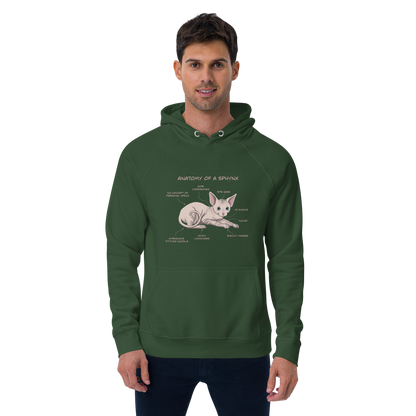 "ANATOMY OF A SPHYNX" UNISEX ECO HOODIE by ReNewedPet