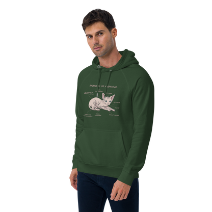 "ANATOMY OF A SPHYNX" UNISEX ECO HOODIE by ReNewedPet