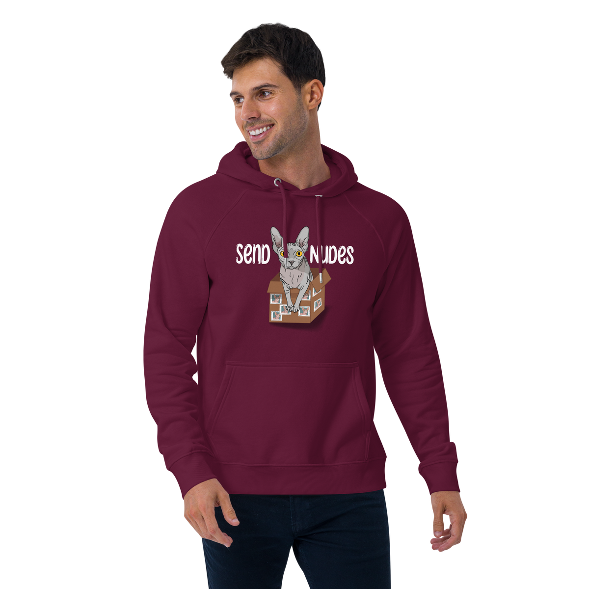 "SEND NUDES" UNISEX ECO HOODIE by ReNewedPet