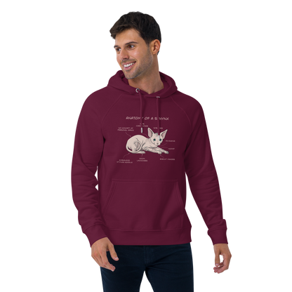 "ANATOMY OF A SPHYNX" UNISEX ECO HOODIE by ReNewedPet