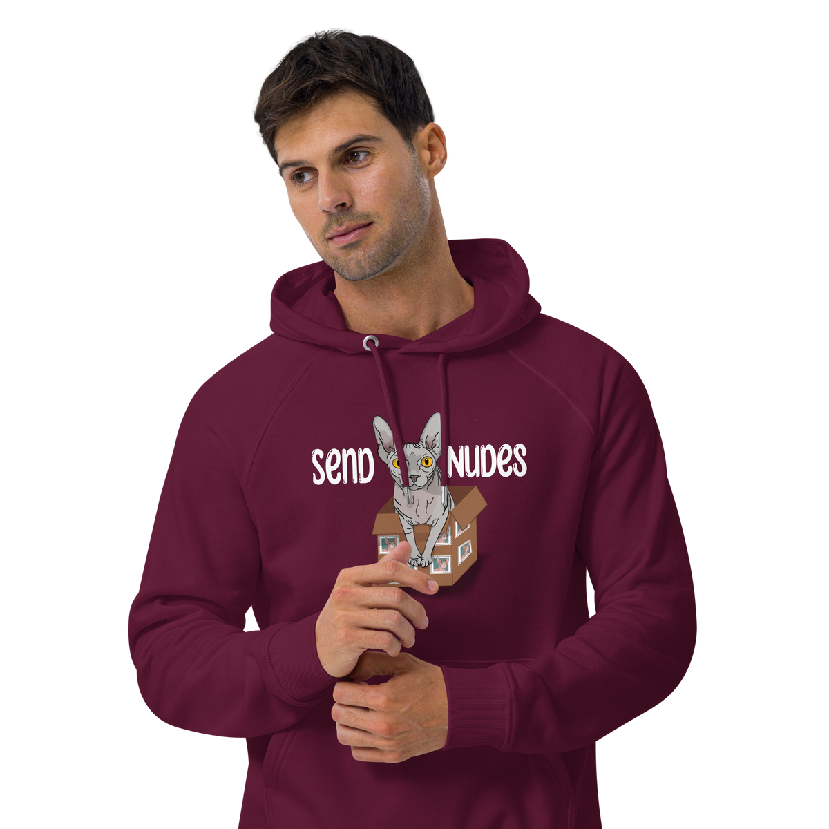 "SEND NUDES" UNISEX ECO HOODIE by ReNewedPet