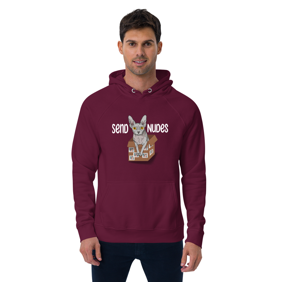 "SEND NUDES" UNISEX ECO HOODIE by ReNewedPet