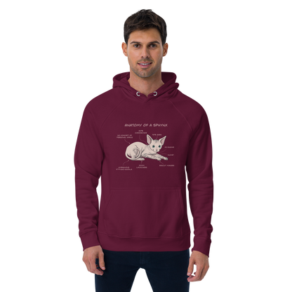 "ANATOMY OF A SPHYNX" UNISEX ECO HOODIE by ReNewedPet