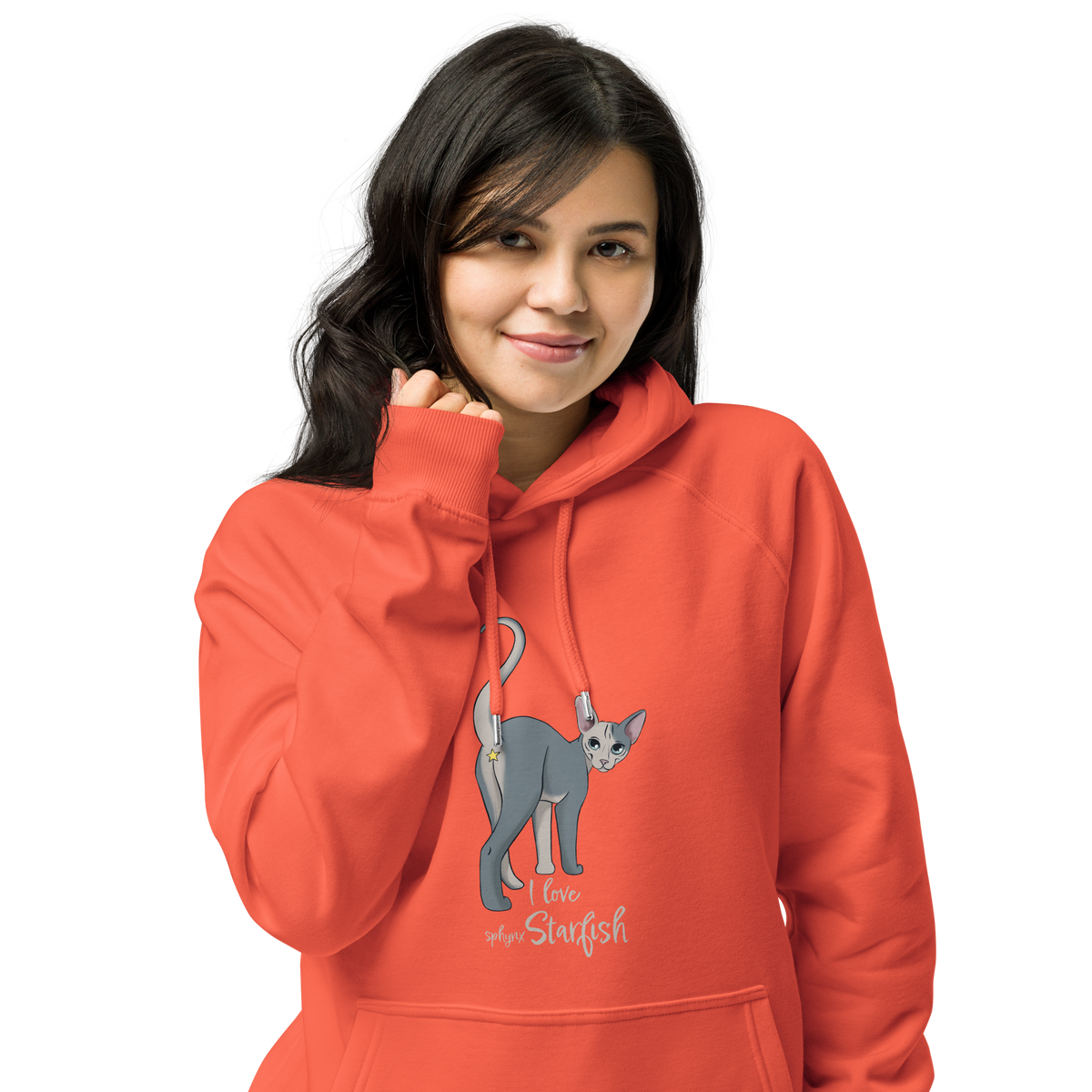 "I LOVE SPHYNX STARFISH" WOMEN'S ECO HOODIE by ReNewedPet