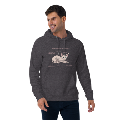 "ANATOMY OF A SPHYNX" UNISEX ECO HOODIE by ReNewedPet