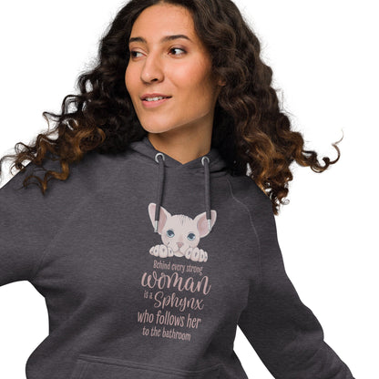 "BEHIND EVERY WOMAN" SPHYNX UNISEX HOODIE by ReNewedPet