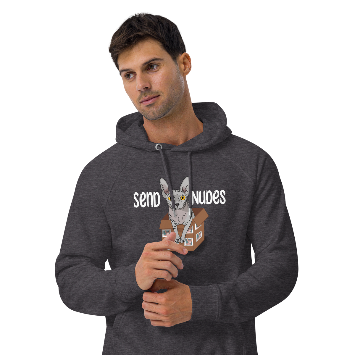 "SEND NUDES" UNISEX ECO HOODIE by ReNewedPet