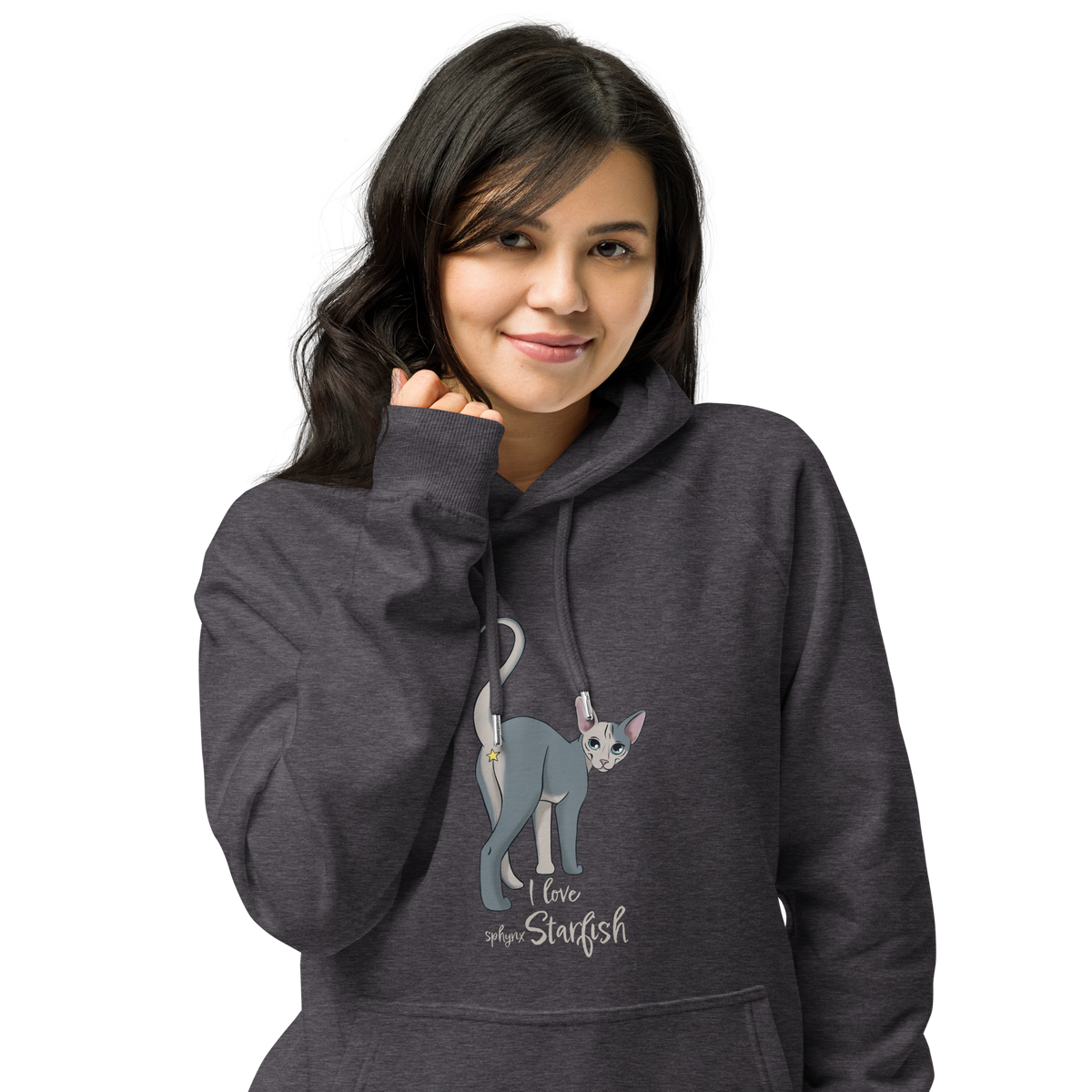 "I LOVE SPHYNX STARFISH" WOMEN'S ECO HOODIE by ReNewedPet