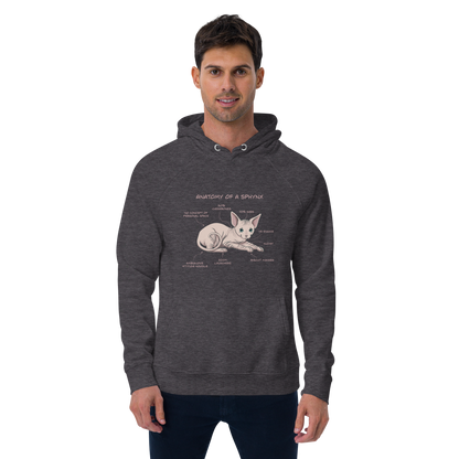 "ANATOMY OF A SPHYNX" UNISEX ECO HOODIE by ReNewedPet