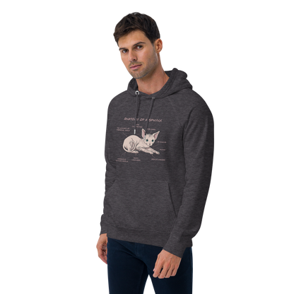 "ANATOMY OF A SPHYNX" UNISEX ECO HOODIE by ReNewedPet