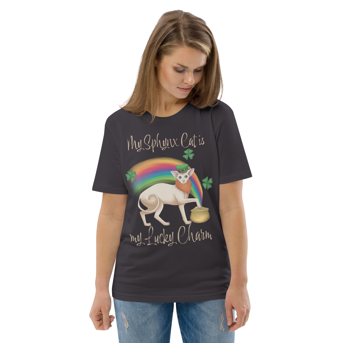 "MY SPHYNX CAT IS MY LUCKY CHARM" - UNISEX TEE by ReNewedPet