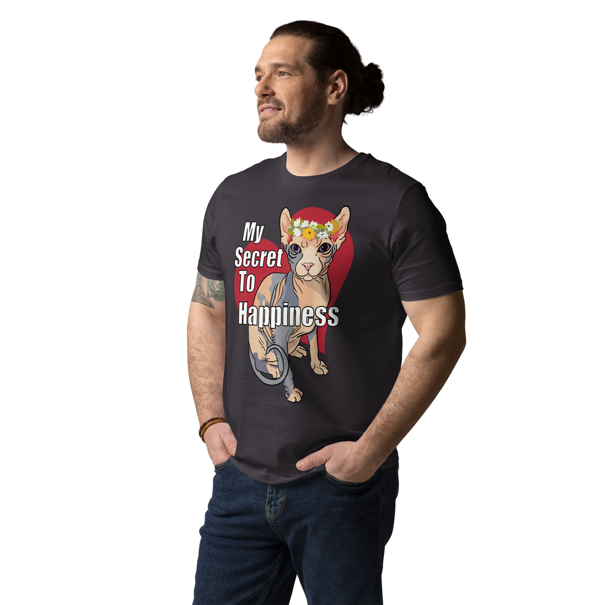 "MY SECRET TO HAPPINESS" UNISEX ECO TEE by ReNewedPet