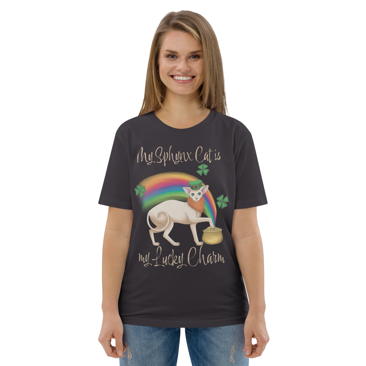 "MY SPHYNX CAT IS MY LUCKY CHARM" - UNISEX TEE by ReNewedPet