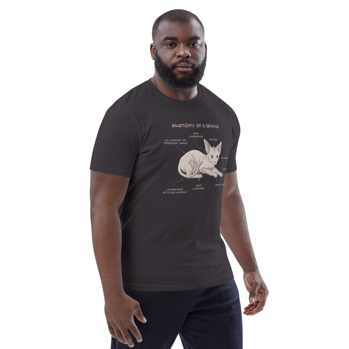 "ANATOMY OF A SPHYNX" UNISEX ORGANIC TEE by ReNewedPet