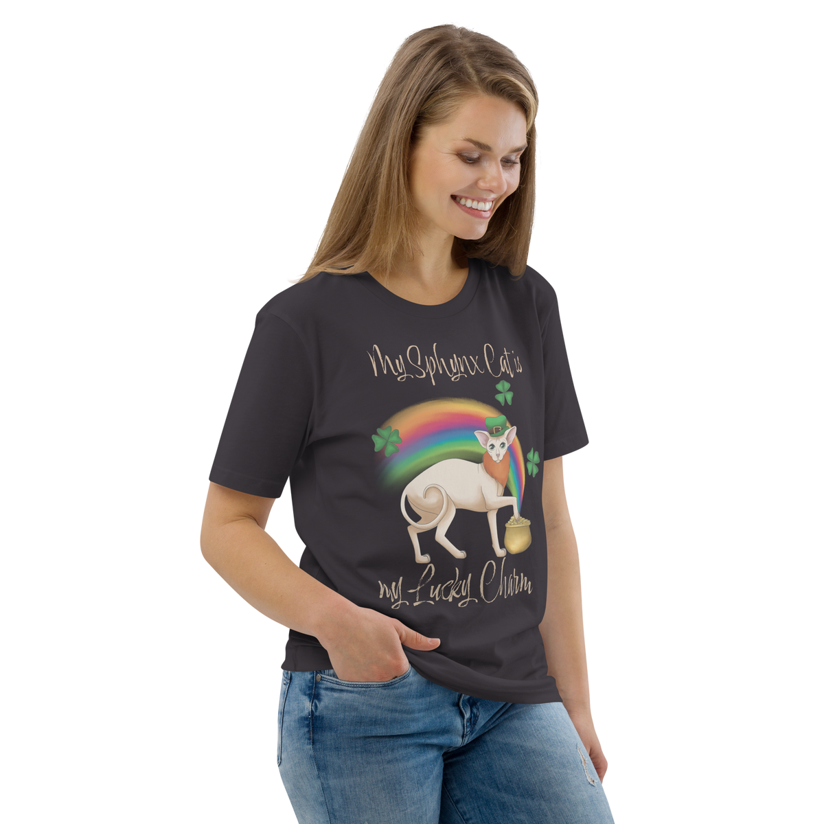 "MY SPHYNX CAT IS MY LUCKY CHARM" - UNISEX TEE by ReNewedPet
