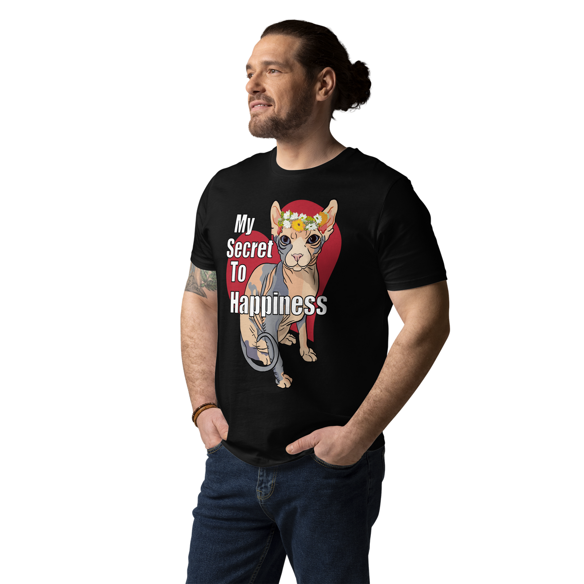 "MY SECRET TO HAPPINESS" UNISEX ECO TEE by ReNewedPet