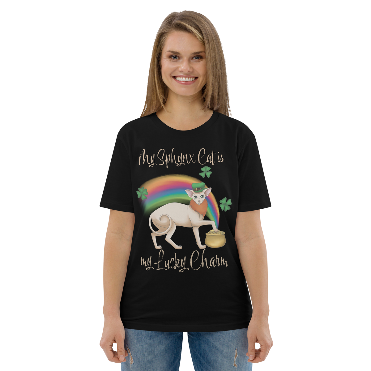 "MY SPHYNX CAT IS MY LUCKY CHARM" - UNISEX TEE by ReNewedPet