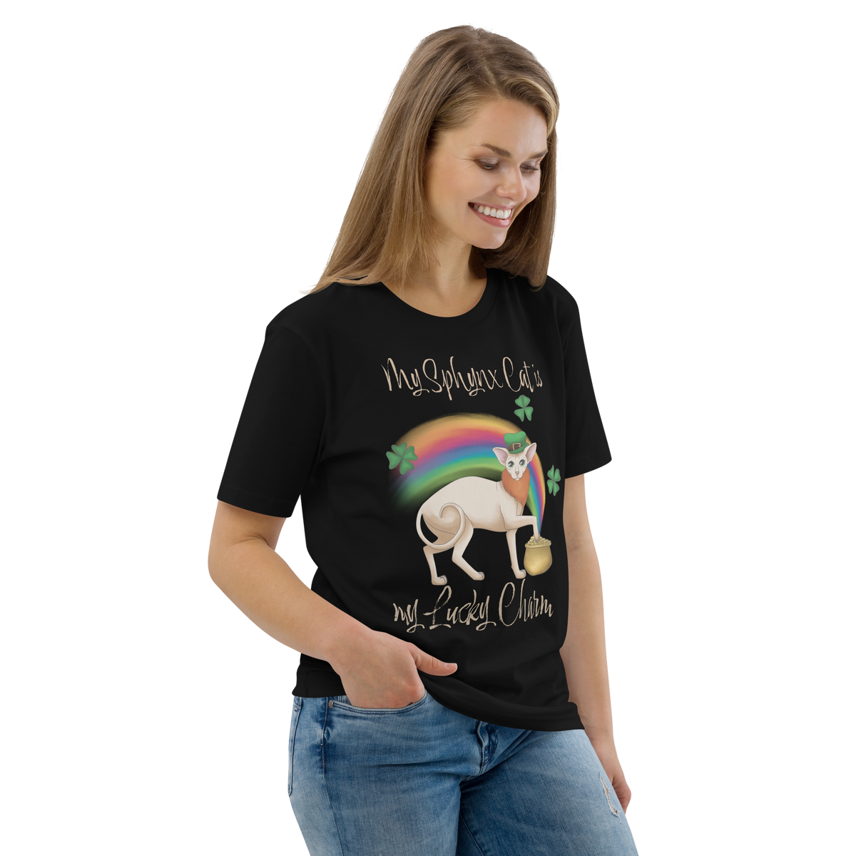 "MY SPHYNX CAT IS MY LUCKY CHARM" - UNISEX TEE by ReNewedPet